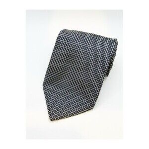 BARNEYS NEW YORK MADE IN ITALY BLUE/BLACK GEOMETRIC TIE  100% SILK DESIGNER TIE